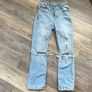 Abercrombie and fitch ankle straight ultra high rise size 25